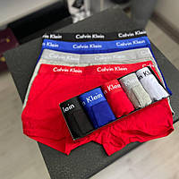 Чоловічий набір трусів 5 шт Calvin Klein колір чорний, синій, білий, сірий, червоний