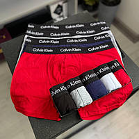 Чоловічий набір трусів 5 шт Calvin Klein колір чорний, сірий, білий, синій, червоний.