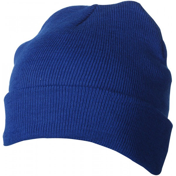 Вязаная шапка с отворотом синяя 7551-51 - фото 1 - id-p389937697