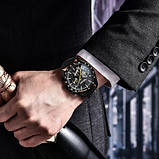 Кварцовий водонепроникний (100м) годинник з хронографом Pagani Design PD-1779 Black-Yellow, фото 3