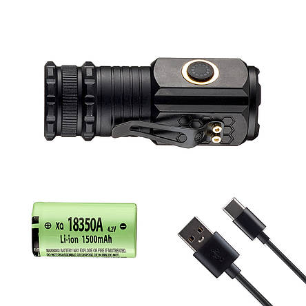 Ліхтарик Flashlight 908-3XPG Type-C 1500 mAh Black, фото 2