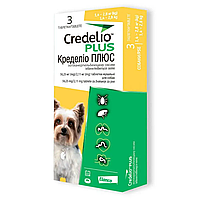 Кределіо ПЛЮС від бліх кліщів і гельмінтів №3 таблетки для собак вагою 1.4 - 2.8 кг Elanco