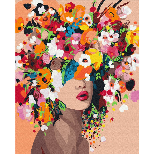 Картина за номерами 40х50 см. Квіткова німфа. Brushme 1053, фото 1