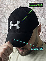 Кепка чоловіча Андер Армур Брендова бейсболка для хлопця Under Armour Чоловіча чорна бейсболка на літо та весну
