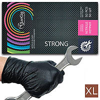 Рабочие перчатки XL (9-10) SanGig STRONG (50 шт), плотность 9 г. - черные