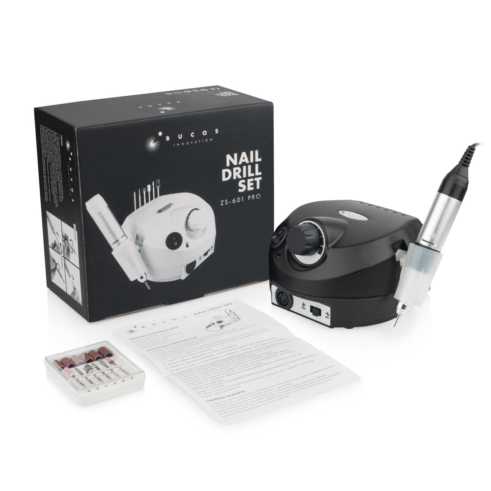 ФРЕЗЕР ДЛЯ МАНІКЮРУ BUCOS NAIL DRILL ZS-601 PRO BLACK НА 45 ВТ. І 35000 ОБ