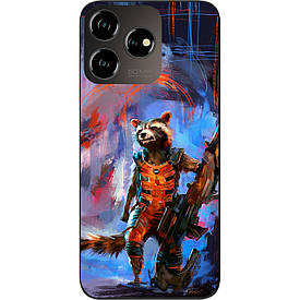 Силіконовий чохол Case для ZTE Blade V50 Design 4G з картинкою Єнот Ракета