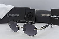 Chrome Hearts сонцезахисні окуляри унісекс овальні сірий градієнт з сріблястим металом