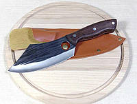 Кованый разделочный нож ручной работы фултанг с чехлом из PU кожи