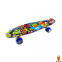 Скейт "пенни борд", pu колеса со светом, 56 см, детская игрушка, от 6 лет, Bambi SC20411