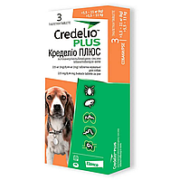 Кределіо ПЛЮС від бліх кліщів і гельмінтів №3 таблетки для собак вагою 5.5 - 11 кг Elanco