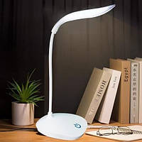 Настольная светодиодная лампа с сенсорным управлением для чтения светильник с USB-зарядкой белая ТОП!