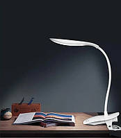 Настольная светодиодная лампа с аккумулятором Clip Lamp светильник гибкая с клипсой прищепкой белая ТОП!