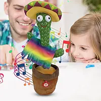 Інтерактивна іграшка танцюючий співаючий кактус Dancing Cactus акумуляторний від USB плей-лист українських пісень ТОП!