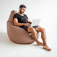Кресло мешок Оксфорд, бескаркасное кресло груша 3ХL (100х140 см) с внутренним чехлом Какао, пуфик, мешок