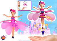 Летающая кукла Фея с крыльями волшебная летит от руки с зарядкой