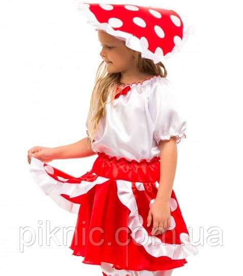 Дитячий костюм гриб Мухомор на свято Осені Карнавальний маскарадний костюм для дівчинки