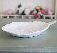 Декоративное блюдо - перо Милая белая керамика L21см Гранд Презент 3914900-1 овал. перо