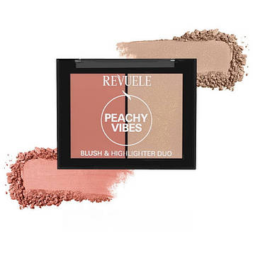 Палітра рум`ян та хайлайтера Revuele Дуо Персиковий настрій, 8 г