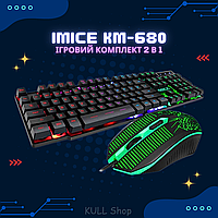 Профессиональный игровой комплект iMICE KM-680 2 в 1: механическая клавиатура + оптическая мышка с RGB под ХИТ