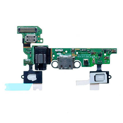 Шлейф для Samsung A300 Galaxy A3 (2015) з роз’ємом зарядки та компонентами, фото 1