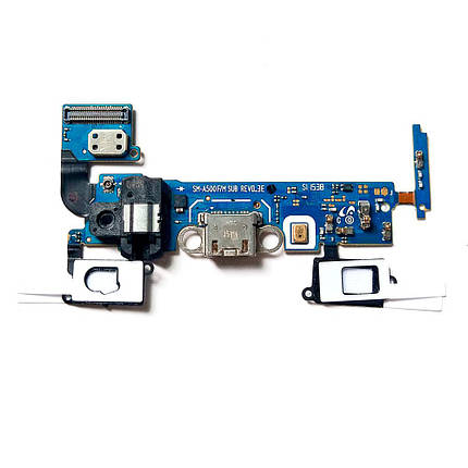 Шлейф для Samsung A500 Galaxy A5 (2015) з роз’ємом зарядки та компонентами, фото 1