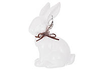 Декоративна порцелянова фігурка Кролик з пір'ячком 14см Гранд Презент 495-459