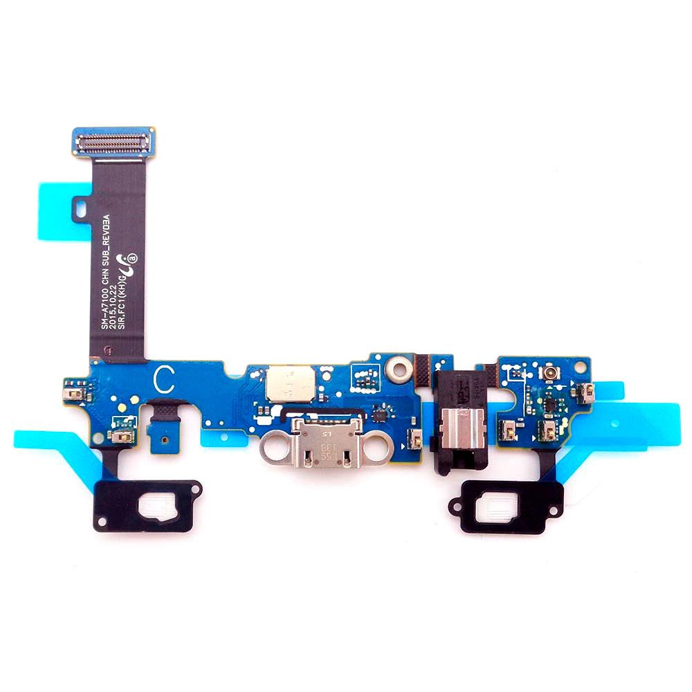Шлейф для Samsung A710F Galaxy A7 (2016) з роз’ємом зарядки та компонентами (Original)