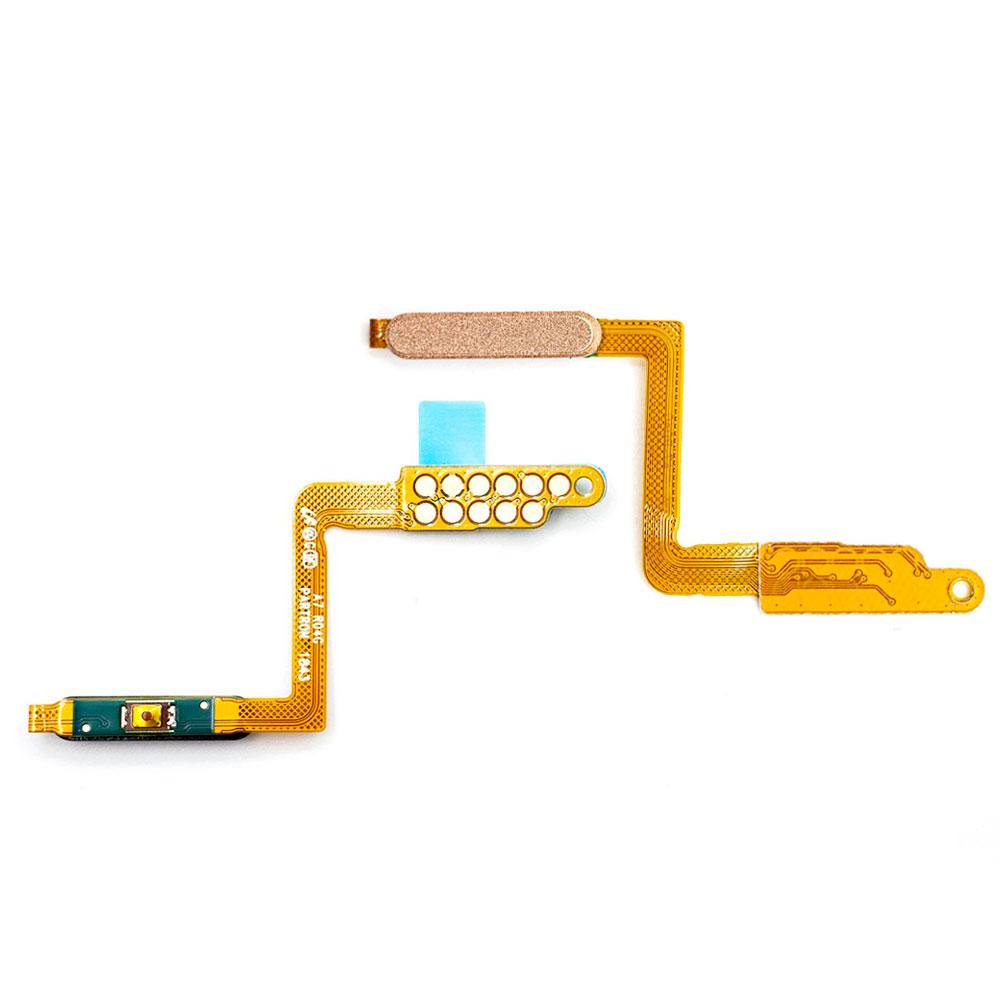 Шлейф для Samsung A750F Galaxy A7 (2018) з кнопкою включення та сканером відбитку пальця (Gold)