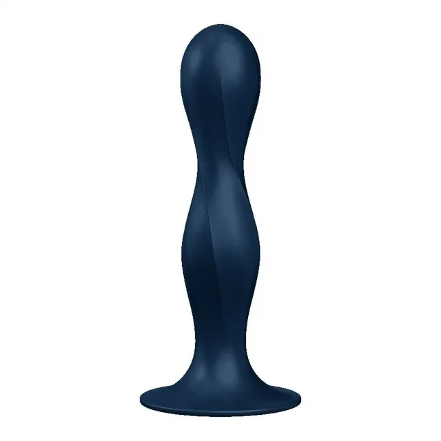 Фалоїмітатор із металевими кульками всередині Satisfyer Double Ball-R Dark Blue