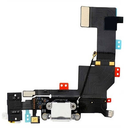 Шлейф для iPhone SE з роз’ємом зарядки та аудіо конектором (White) (Original), фото 1
