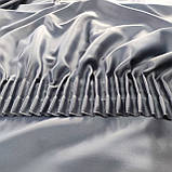 Готовий комплект атласних штор на тасьмі з підхватами Колір Сірий, фото 4