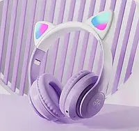 Наушники с кошачьими ушками CAT STN-28 PRO (White-Violet)