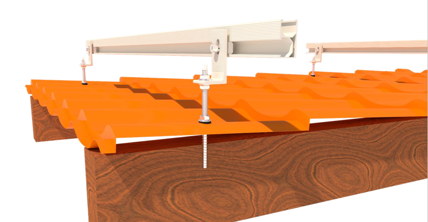 InstallKit M Універсальний комплект кріплення сонячних панелей на дах (металочерепиця, профнастил, шифер, ондулін), фото 1