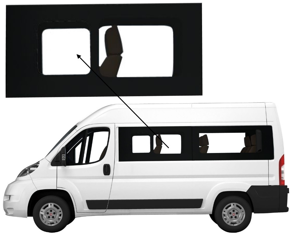 Бічне скло Citroen Jumper 2006-2023 салону з кватиркою переднє ліве середня база, фото 1