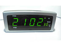 Часы CX 818 green, Настольный будильник, Настольные часы электронные, Часы с термометром, Часы с подсветкой,
