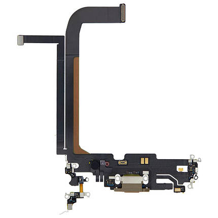 Шлейф для iPhone 13 Pro Max з роз’ємом зарядки (Gold) (Original), фото 1