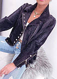Жіноча стильна куртка-піджак з альпаки Косуха мокко, фото 8