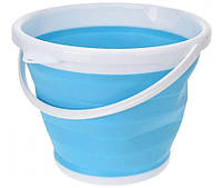 Складное силиконовое ведро с ручкой на 5л Collapsible Bucket