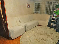 Чехол на угловой диван Чехол на кресло натяжные Concordia Турция