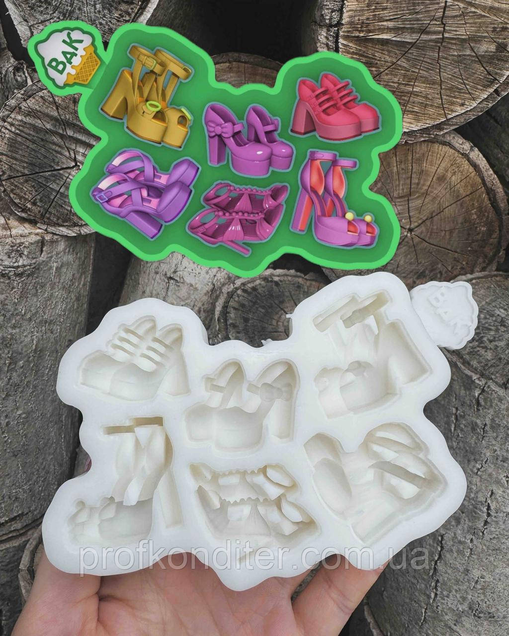 Ексклюзив! Силіконовий молд для шоколаду та ін "Жіночий набір №4 (лабутени)", фото 1