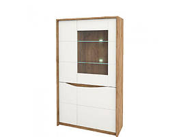 Пенал М 1В3Д у вітальню з ЛДСП/МДФ дуб крафт табако/білий глянець Селена Сокме