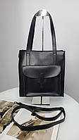 Красивая женская сумочка-шоппер Модная практичная женская сумка Черная женская сумка с плечевым ремешком