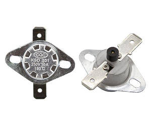 Термореле KSD 301 195°C 10A 250V с кнопкой термостат для управления температурой.