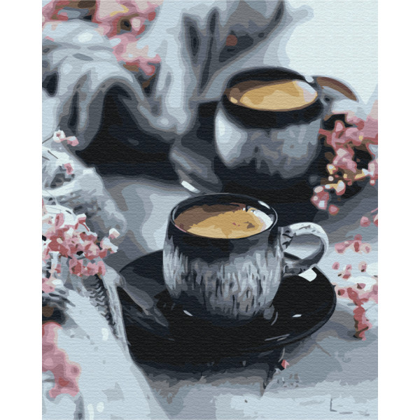 Картина за номерами 40×50. Кава в чашках. Brushme 2053