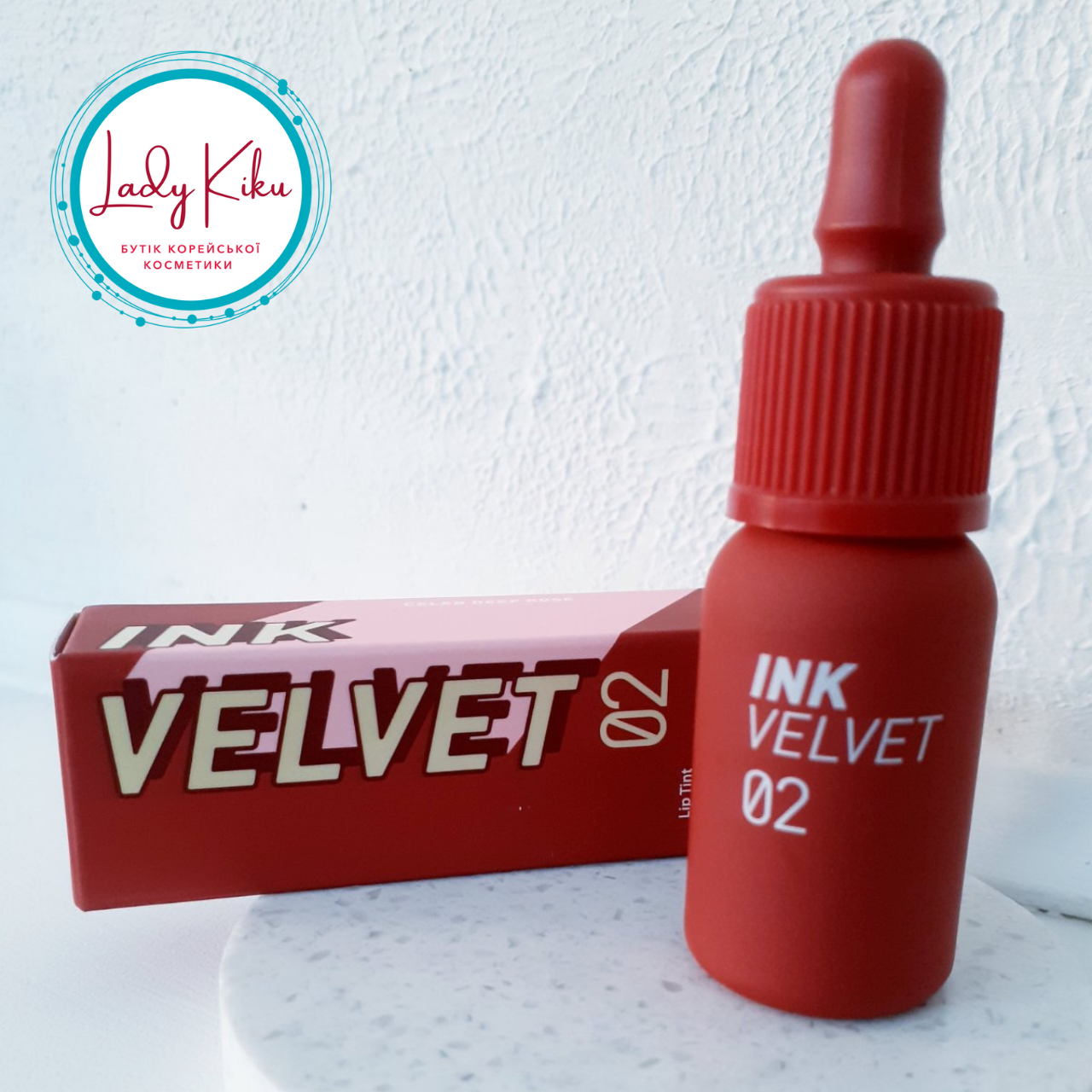 Матовий зволожуючий тінт-помада Peripera Ink The Velvet (AD) Color 02 Celeb Deep Rose Good Brick, 4g