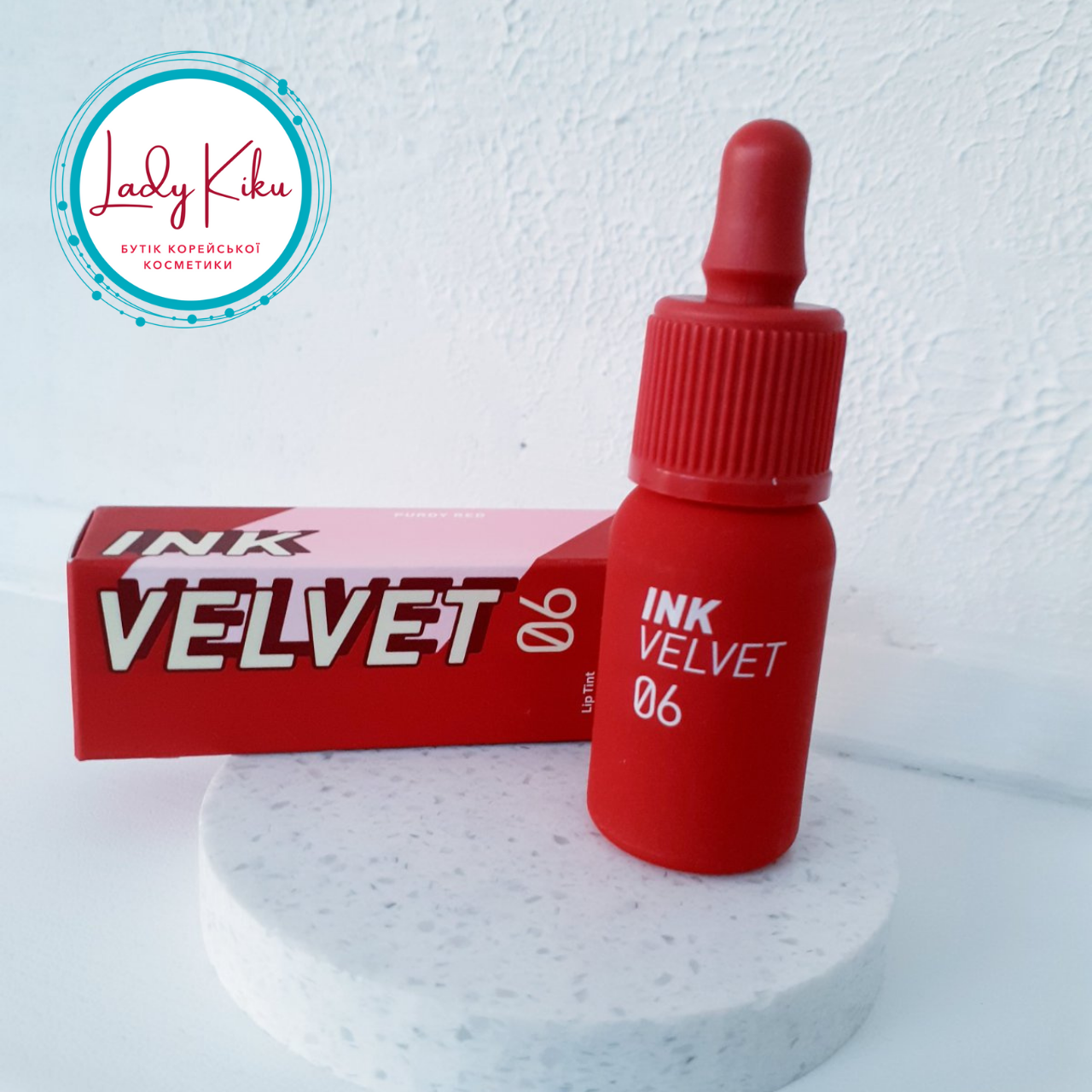 Матовий зволожуючий тінт-помада Peripera Ink The Velvet (AD) Color 06 Purdy Red, 4g