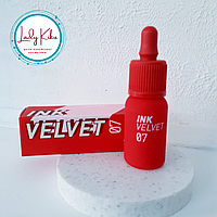 Матовий зволожуючий тінт-помада  Peripera Ink The Velvet (AD)  Color 07 Girlish Red, 4g