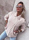 Жіноча стильна куртка-піджак з альпаки Косуха темний беж, фото 10
