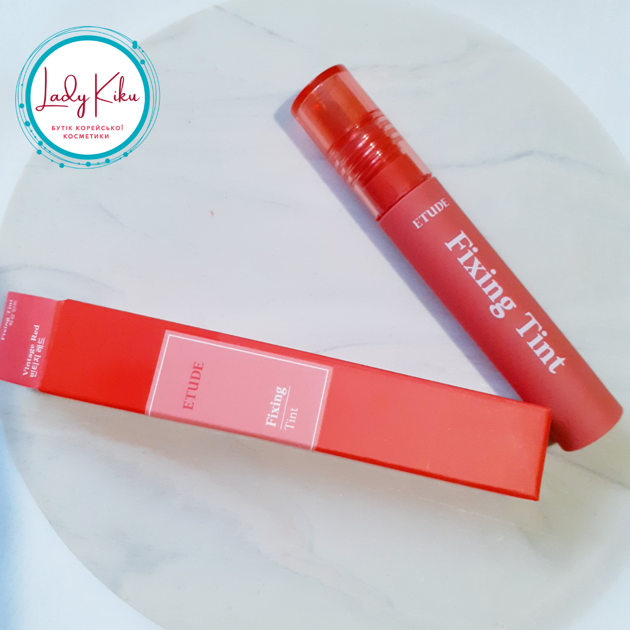 Водостійка матова помада Etude House Fixing Tint # 02 Vintage Red, 4g